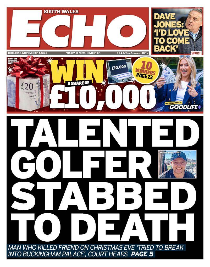 South Wales Echo front page