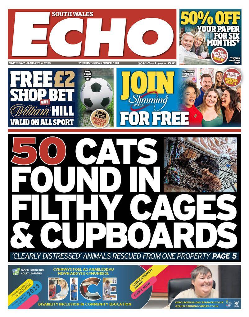 South Wales Echo front page