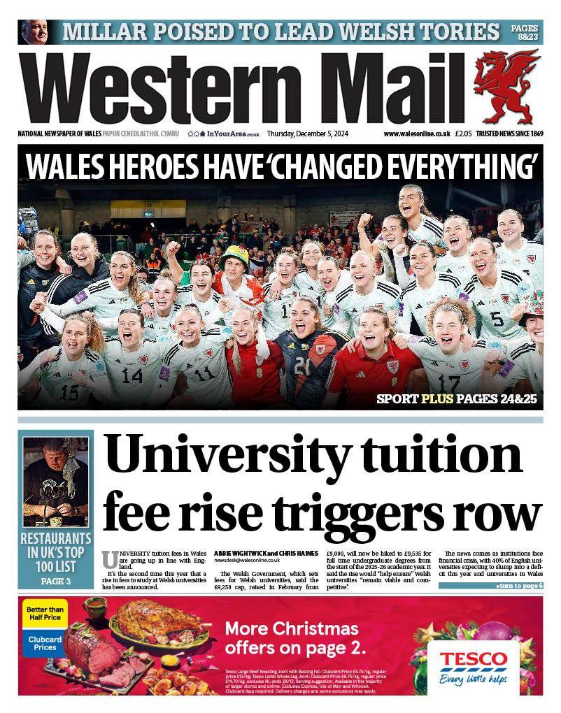 Western Mail front page