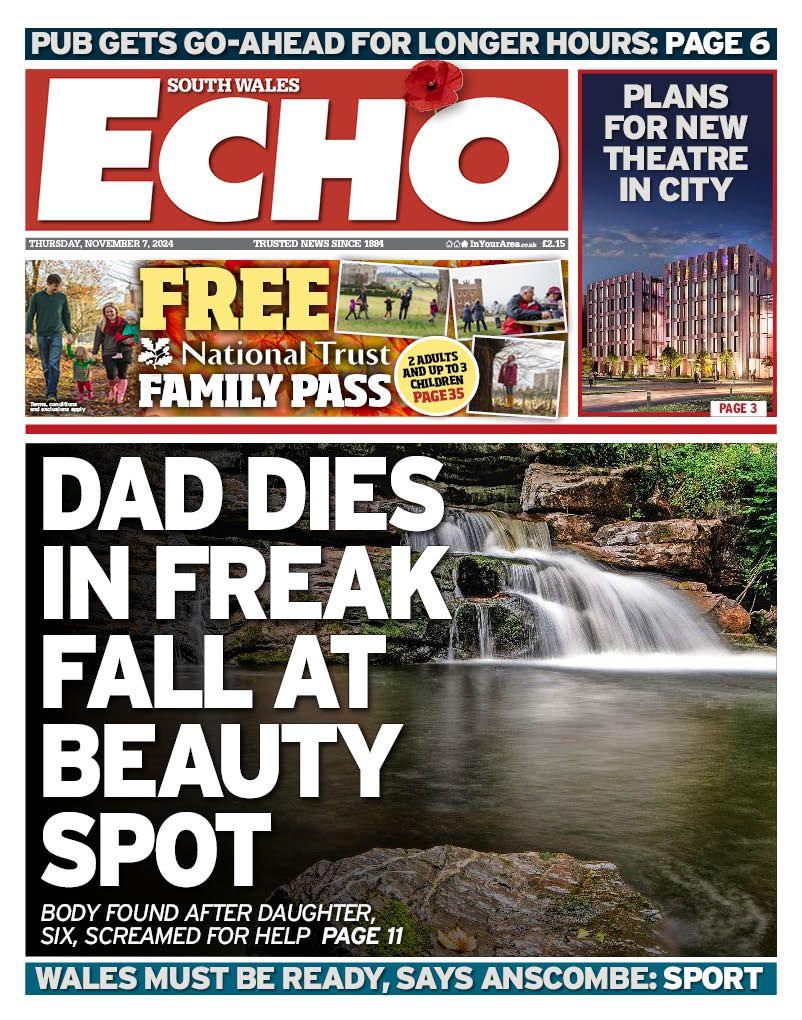 Front page of the South Wales Echo 