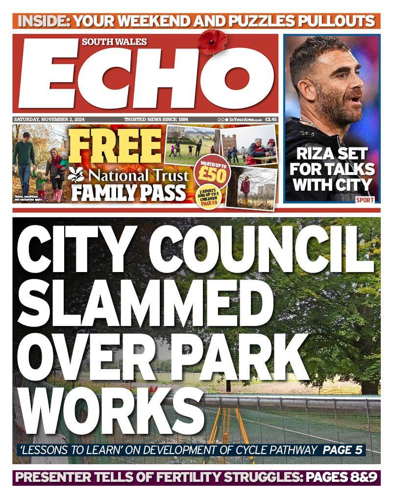  South Wales Echo front page