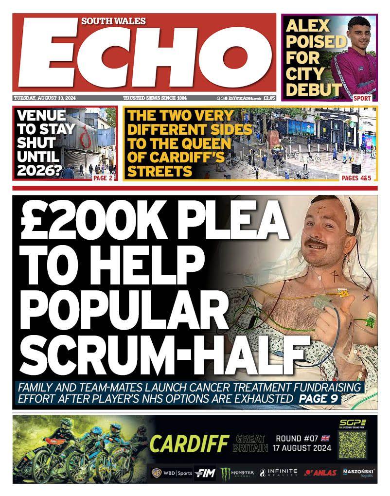 Front page of the South Wales Echo