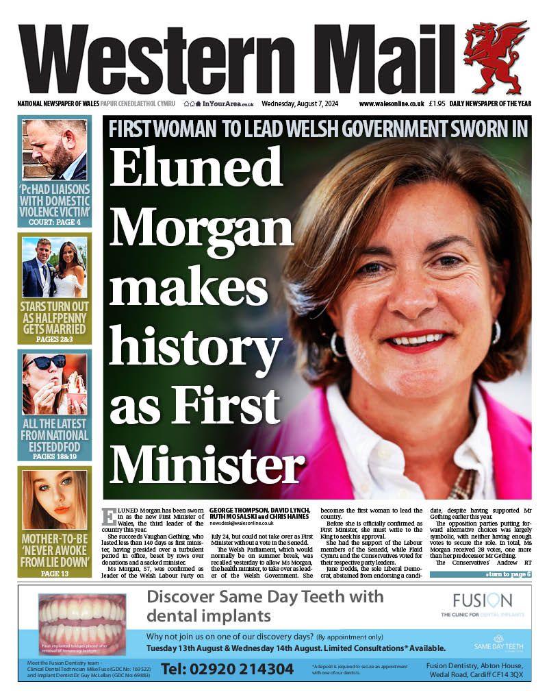 Western Mail front page
