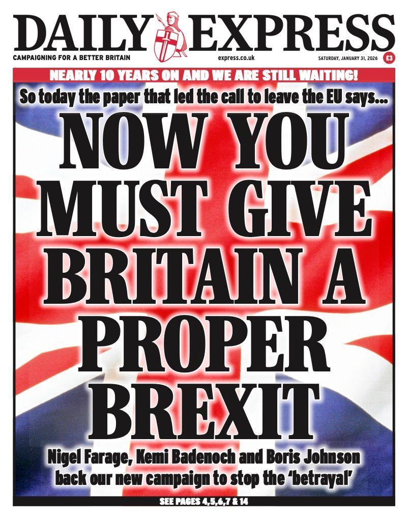 Titulli në faqen e parë të Daily Express thotë: “Tani duhet t’i jepni Britanisë një Brexit të mirëfilltë”.