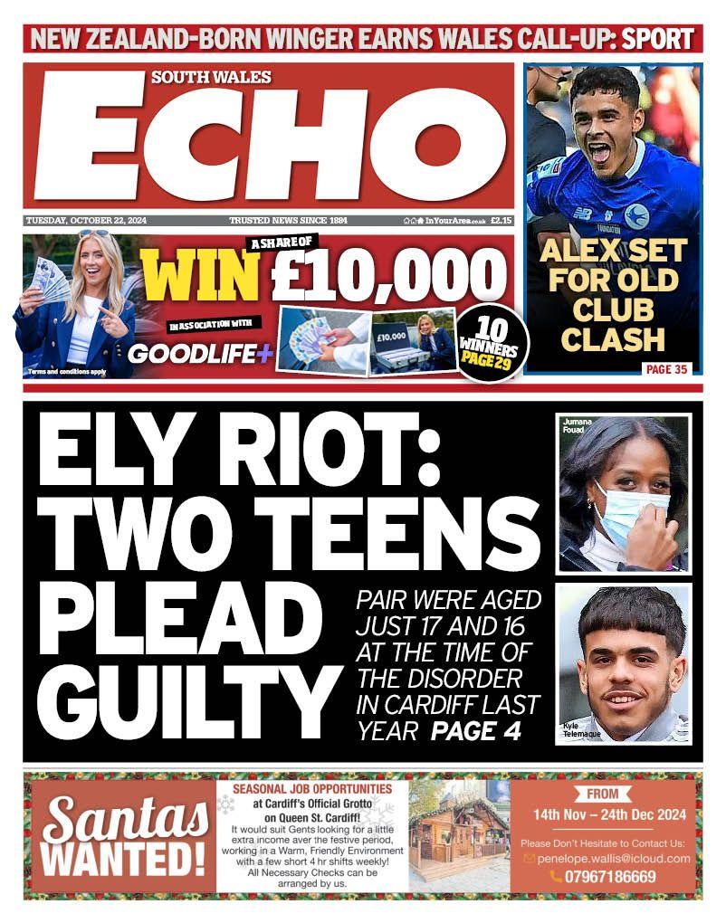  South Wales Echo front page