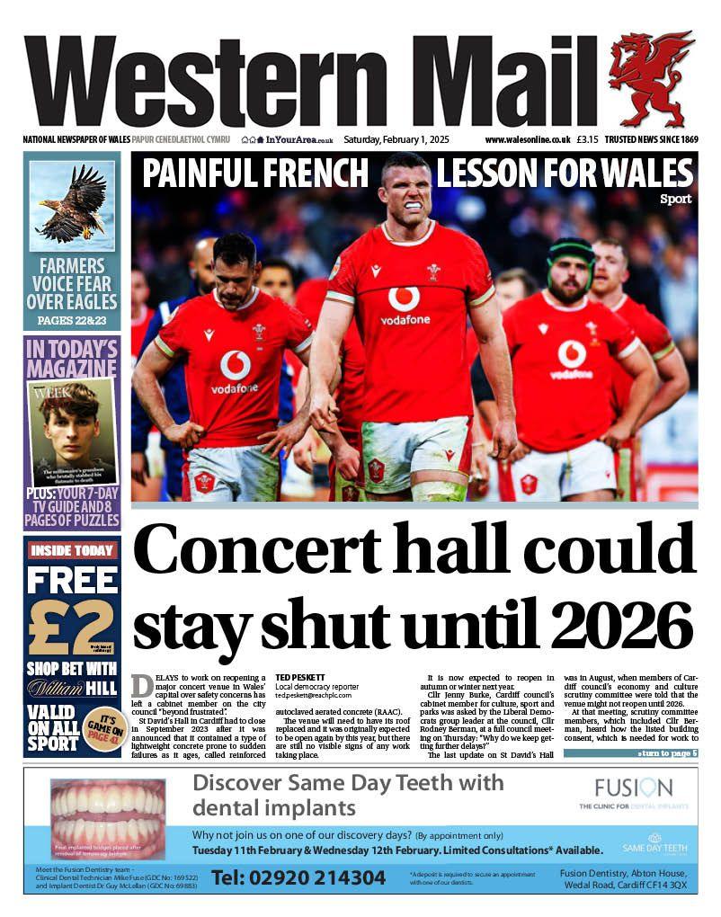 Western Mail front page 