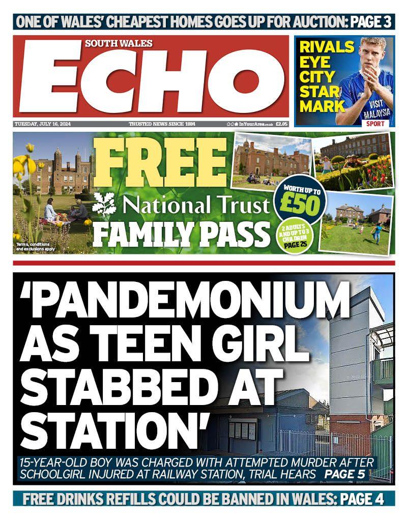 Front page of South Wales Echo