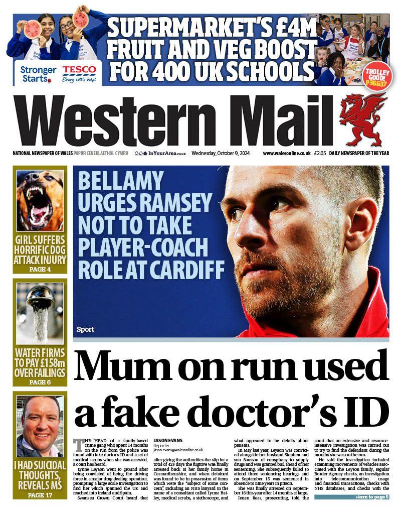 Western Mail front page