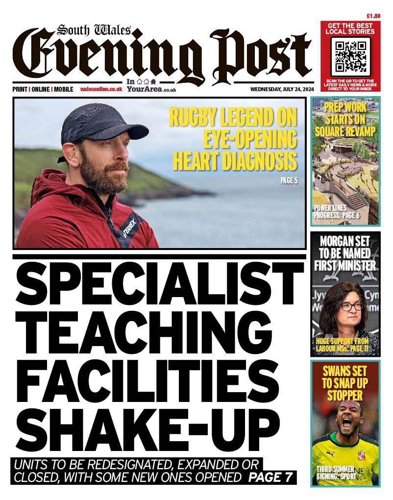 South Wales Evening Post front page