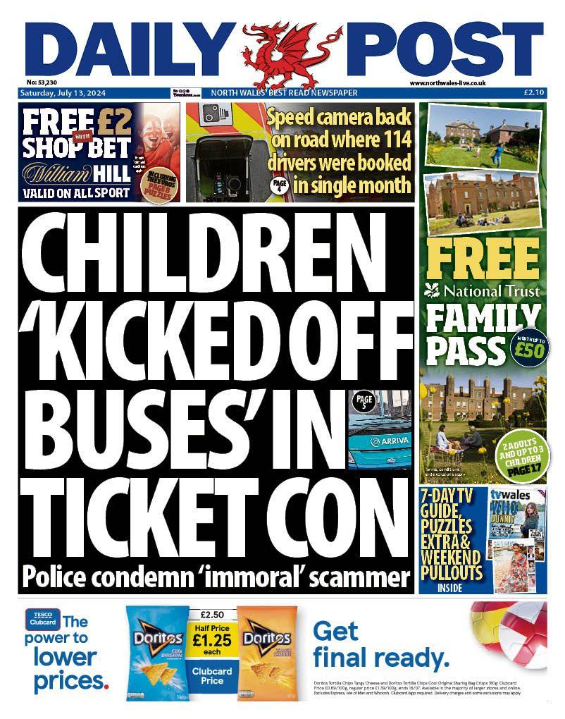Front page of Daily Post