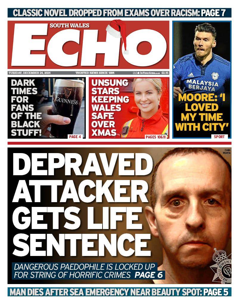 South Wales Echo front page