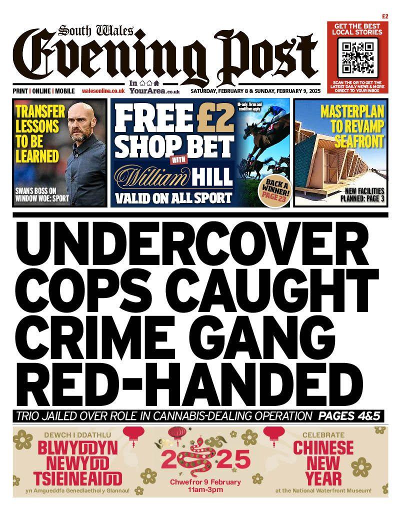 Front page of South Wales Evening Post