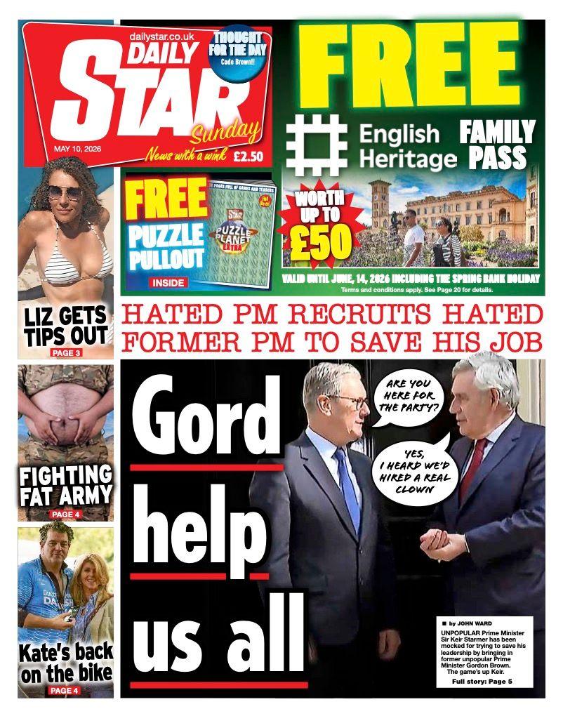 "Zoti na ndihmoftë të gjithëve", shkruhet në titullin kryesor të faqes së parë të Daily Star.