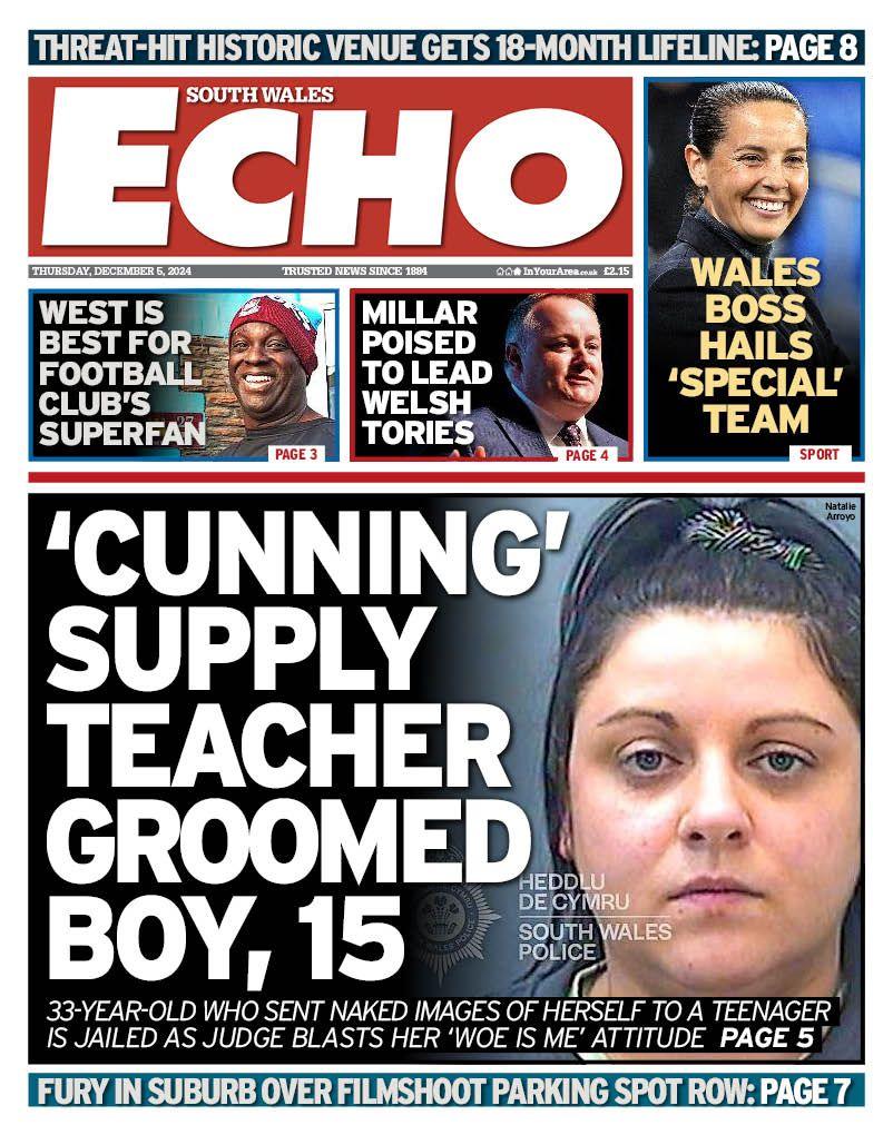 South Wales Echo front page