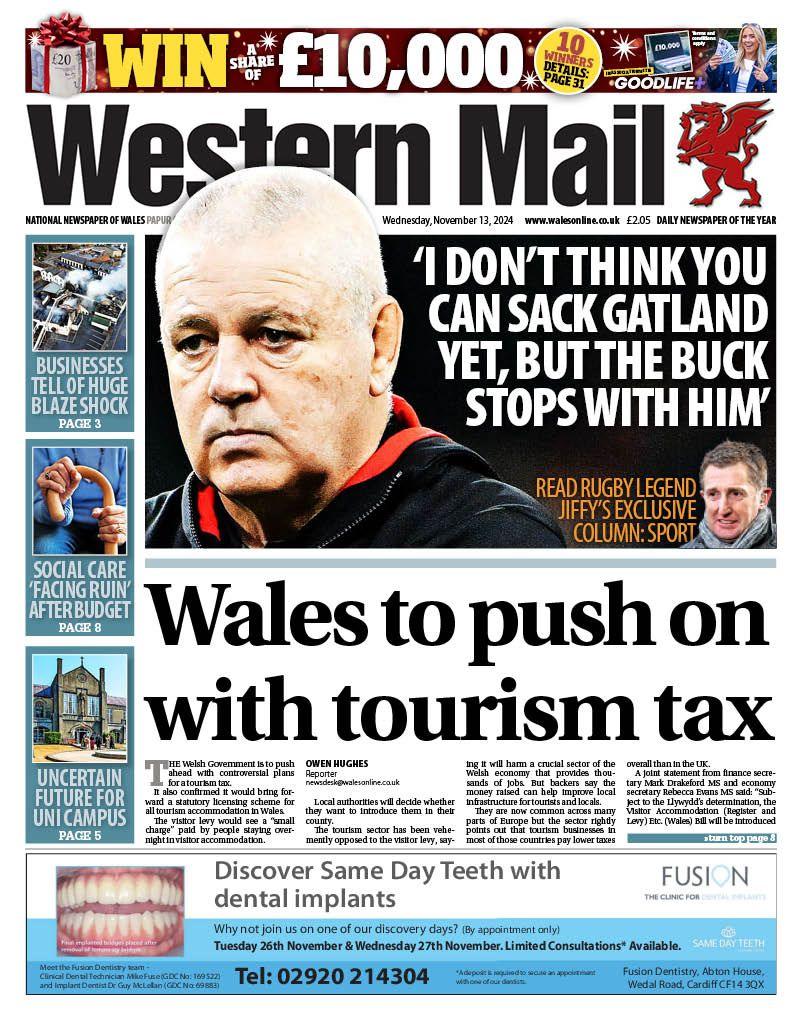 Western Mail front page