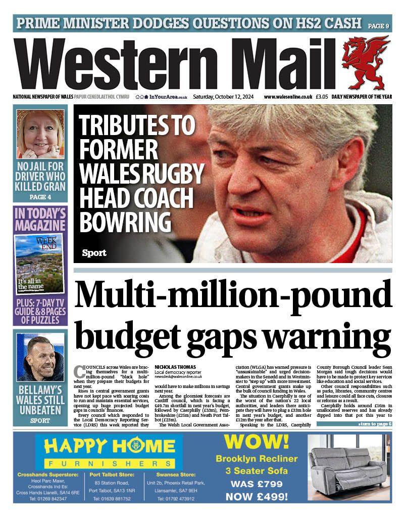 Western Mail front page