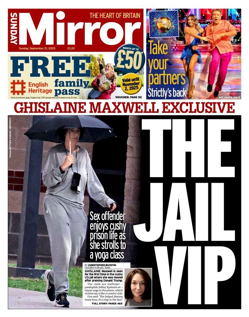 The headline on the front page of the Daily Mirror reads: "Jail the VIP". 