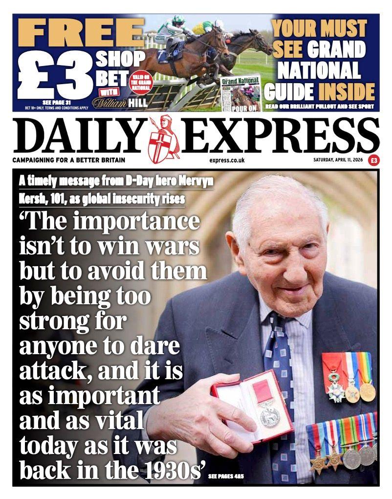 Titulli në faqen e parë të Daily Express thotë: "Rëndësia nuk është të fitosh luftëra, por t'i shmangësh ato".