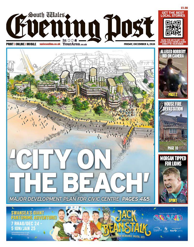 Front page of the South Wales Evening Post