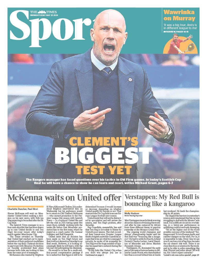 Back page of The Times