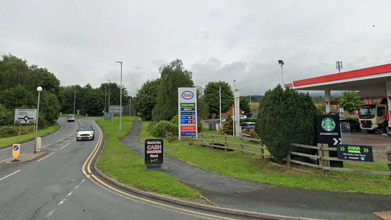 Esso Station on Wrexham Road in Rhostyllen