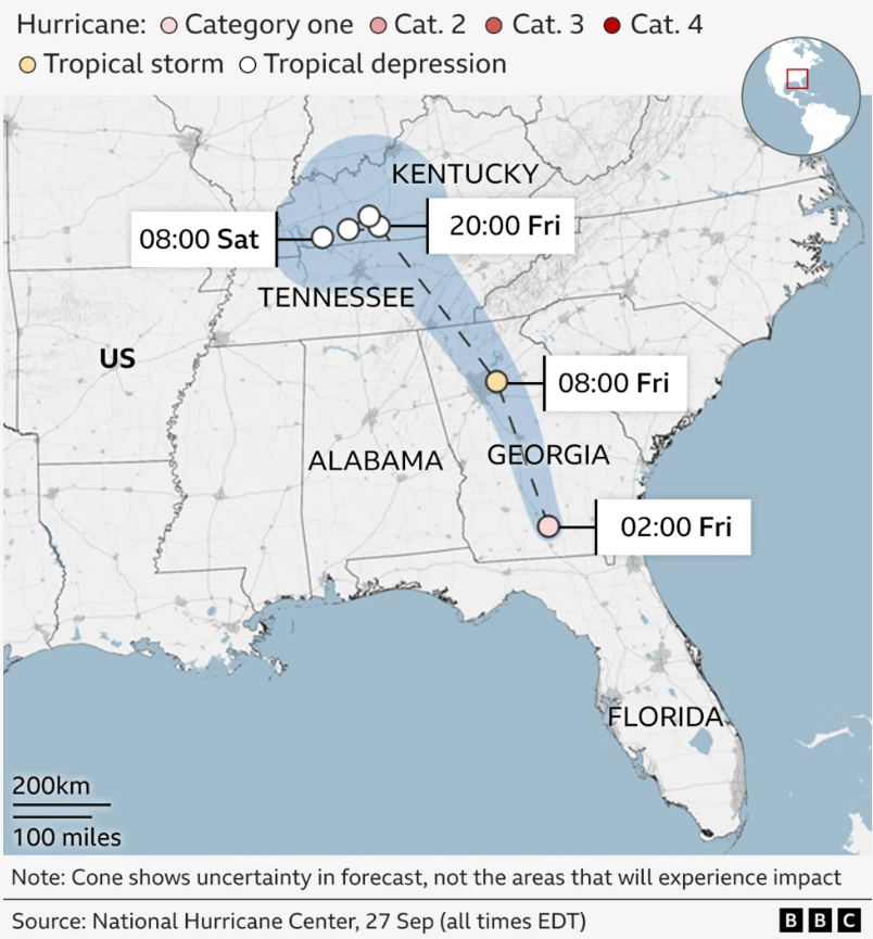 Path of Storm Helene