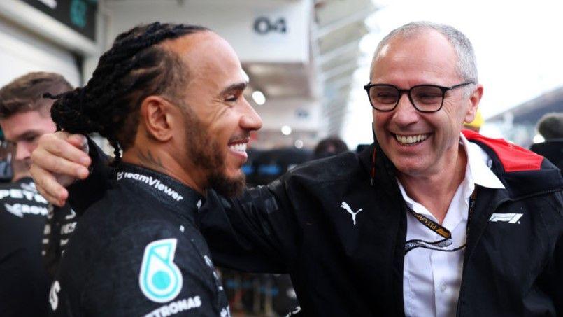 Lewis Hamilton and Stefano Domenicali