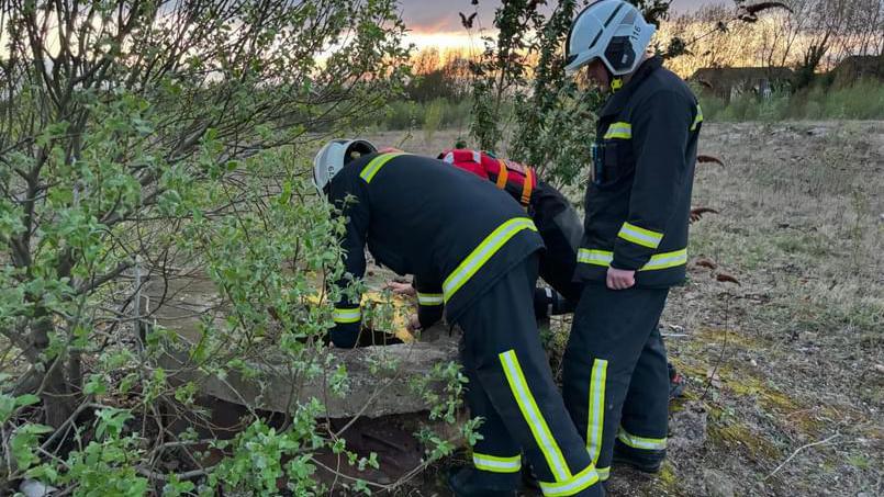 Firefighters at the scene of the well at Phoenix Sidings