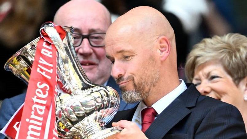 Manchester United manager Erik ten Hag after last season's FA Cup final victory against Manchester City