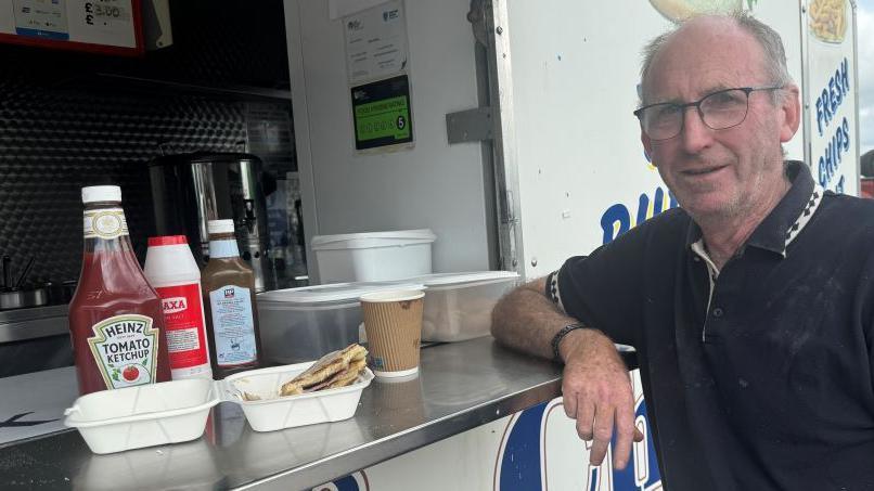 A local Ballymoney farmer stopping off for his filled soda 