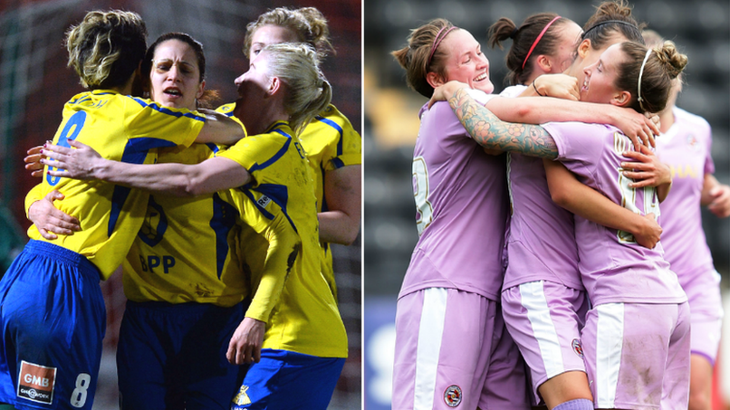 Doncaster (left) and Reading celebrating