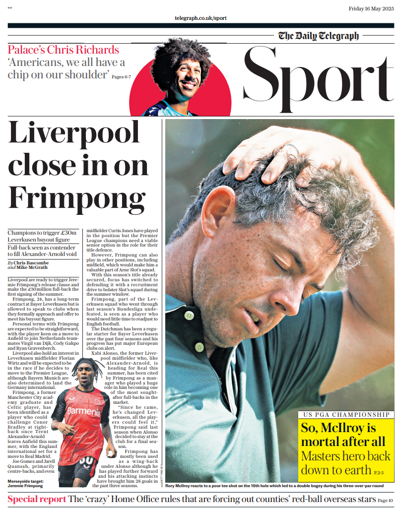 Telegraph back page