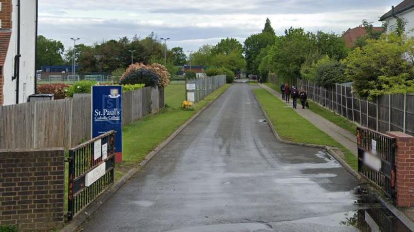 The entrance to St Paul’s Catholic College