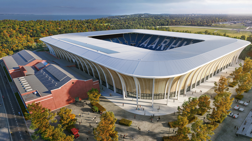 Illustration of the 'Arena of the Forest' project in Aarhus