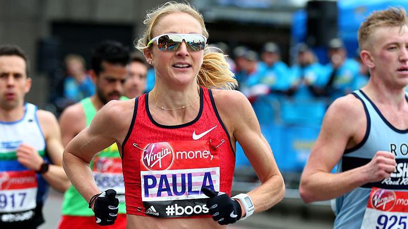 Paula Radcliffe of Great Britain competing in the London Marathon in April 2015