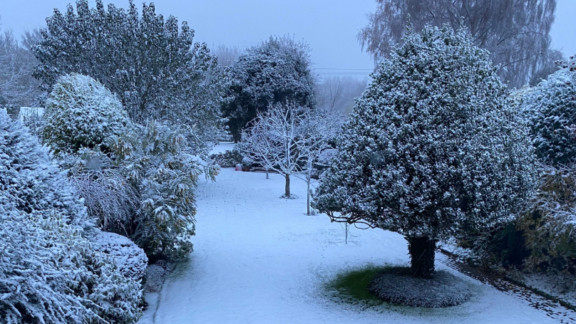 Snow in Coleorton village, in North West Leicestershire