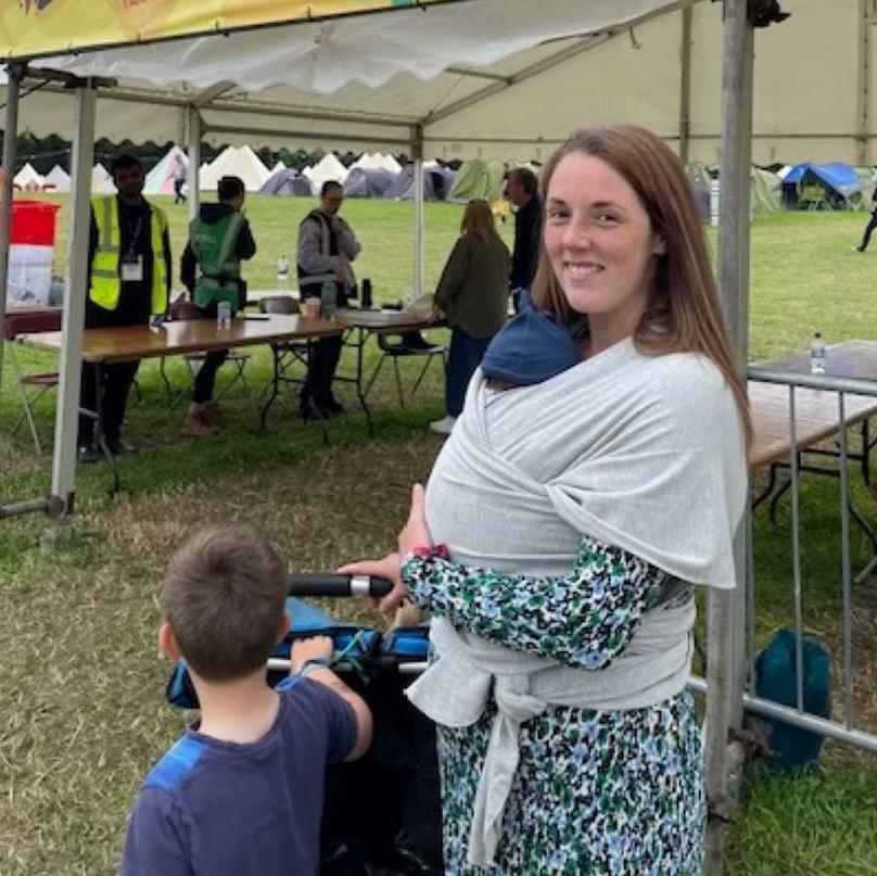 Kate, baby Callan and Seamus at Belladrum