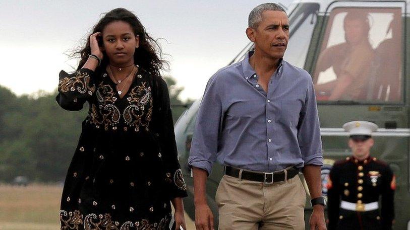 Barack and Sasha Obama