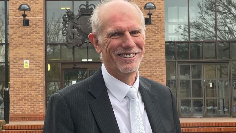 Peter Barton standing outside Derby Crown Court