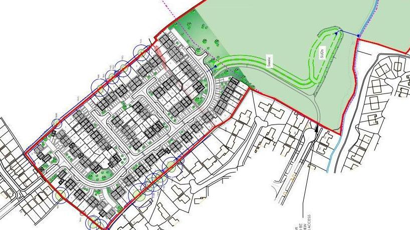 Plan of proposed housing