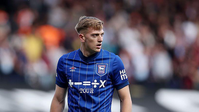 Liam Delap during Ipswich's final Premier League game against West Ham on 25 May 2025