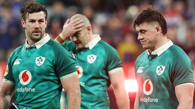 Ireland players dejected at full-time