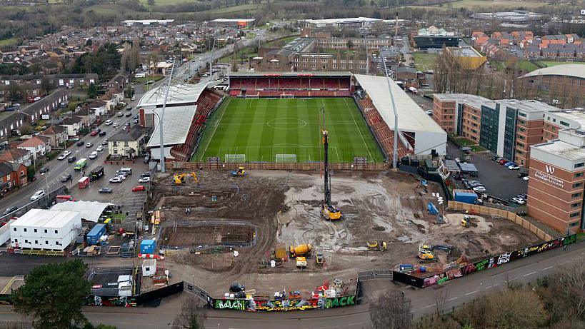 A general view of Wrexham's Stok Cae Ras home