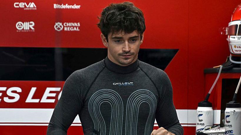 Charles Leclerc wearing one of the cooling vests in Singapore 