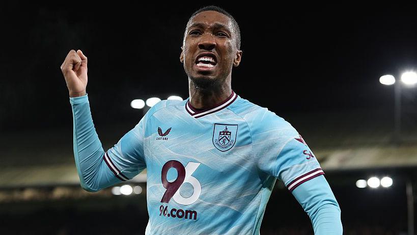 Jaidon Anthony punches the air after scoring away at Crystal Palace