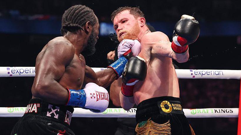 Terence Crawford punches Saul Canelo Alvarez