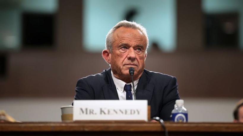 RFK Jr at his first confirmation hearing before the Senate's finance committee in Washington, DC on Wednesday