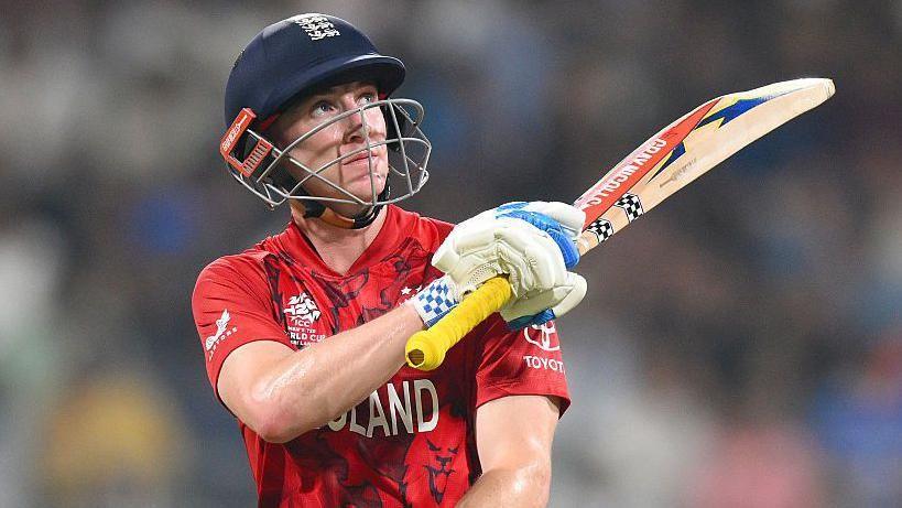 Harry Brook walks off after being dismissed during England's defeat by West Indies