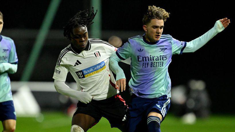 Macauley Zepa of Fulham playing against Arsenal under-21s