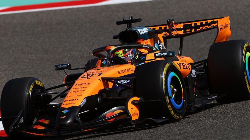 McLaren's Oscar Piastri out on track in Bahrain